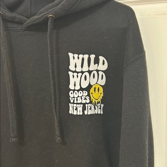 Wildwood Good Vibes New Jersey Hoodie Sweatshirt Size Medium black - Picture 3 of 5